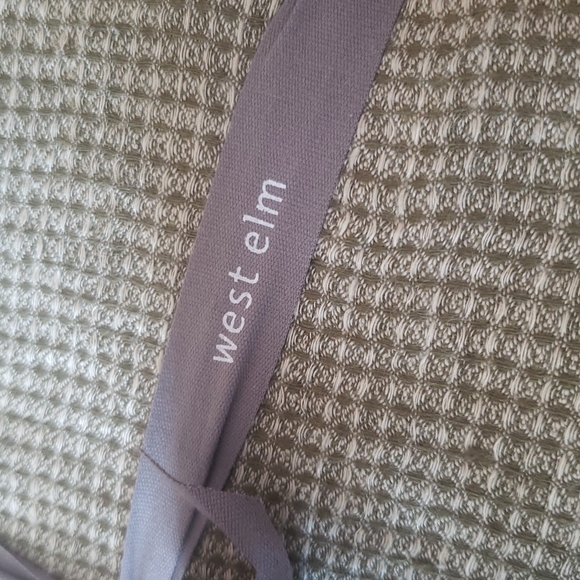 West Elm European Linen Mini Waffle Duvet Cover King Natural Flax - Picture 6 of 8